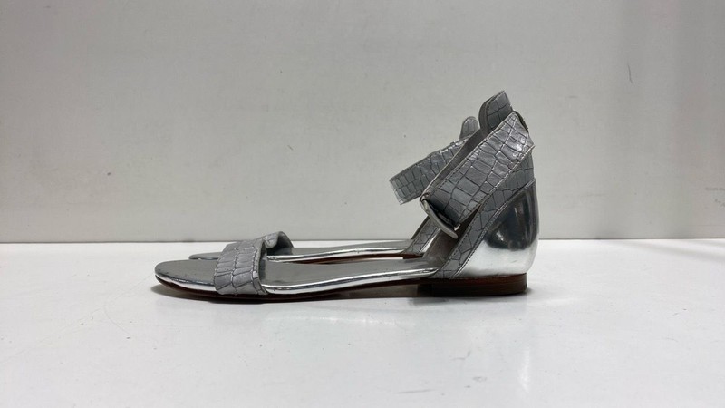 Marciano Women's Sandals Silver Leather Ankle Strap Size 10