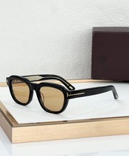 TOM FORD TF1226 Black Square Sunglasses Brown Lenses Gold Detail 52-20-135
