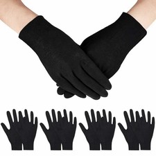Cotton Gloves Black Soft Moisturizing Overnight Jewelry Inspection 12Pairs