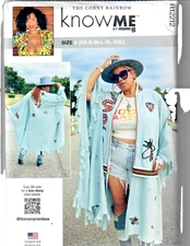 Know Me By Mimi G Sewing Pattern ME2102 Misses Bomber Cape XS-S-M-L-XL-XXL Plus