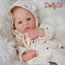 Eyes Open Newborn Reborn Baby Dolls Handmade Silicone Full Body Boy Baby Doll