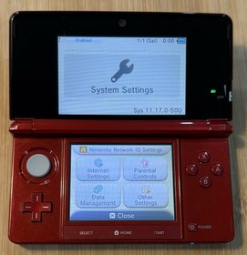 Nintendo 3DS Handheld System - Metallic Red Charger, Stylus 32GB/SD Card