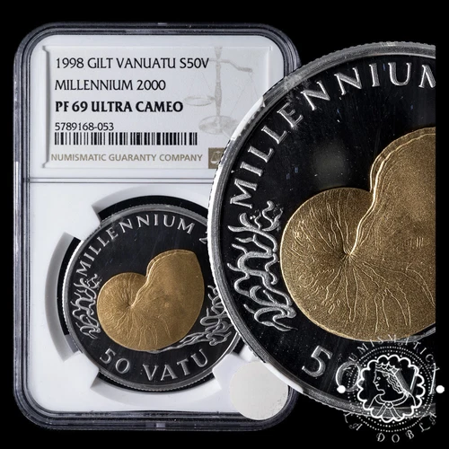 1998 - 50 VATU - VANUATU - Millenium NGC PF69 ULTRA CAMEO TOP POP