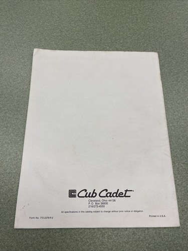 Cub Cadet / MTD Approved Allied Equipment Guide 772-3379-R-2 PRE-OWNED FREE SHIP - Picture 4 of 12