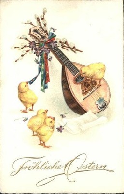 Ostern Easter Paques Küken Gitarre