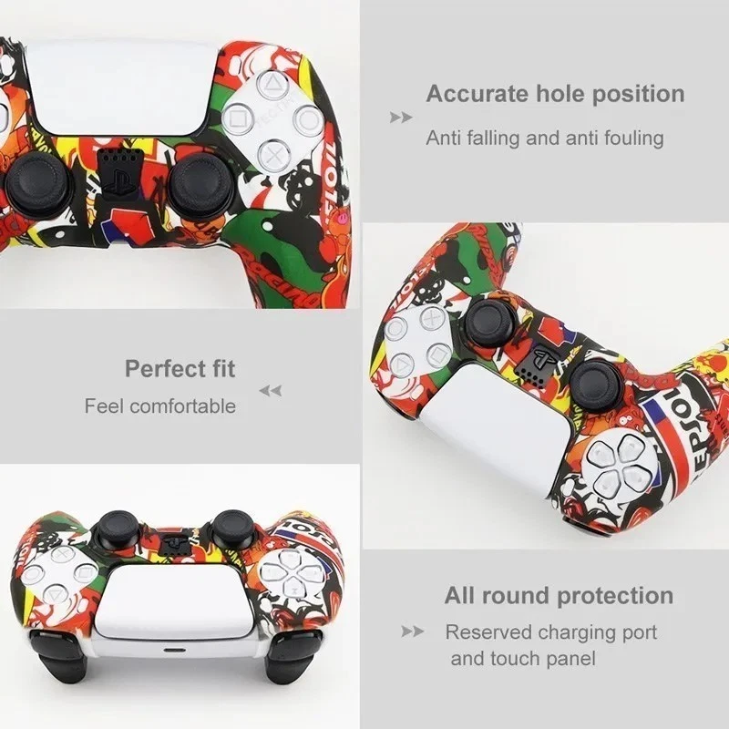 PS5 DualSense Controller Silicone Skin Case Cover - Patterned Design Anti-Slip - Image 4 of 4