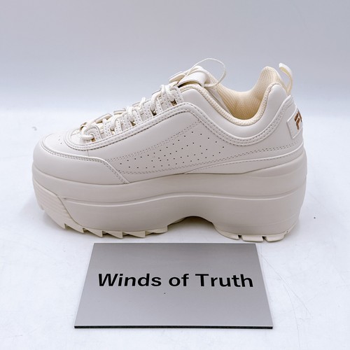 Zapatos para mujer FILA Disruptor II Wedge Premium beige Japón limitados nuevos - Imagen 16 de 24