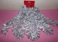 Wondershop 10' Long Tinsel Christmas Garland Silver  White