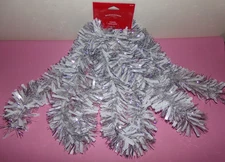 Wondershop  10' Long Tinsel Christmas Garland Silver & White
