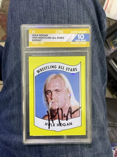 HULK HOGAN REPRINT 1982 WRESTLING ALL STARS SERIES A ROOKIE 2 BGS AUTHENTIC AUTO