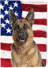 KJ1159CHF USA American Flag with German Shepherd House Flag Large Porch Sleeve P