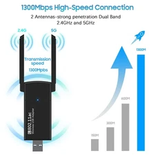 USB 3.0 Wireless WIFI Adapter 1300Mbps Long Range Dongle Dual Band Network