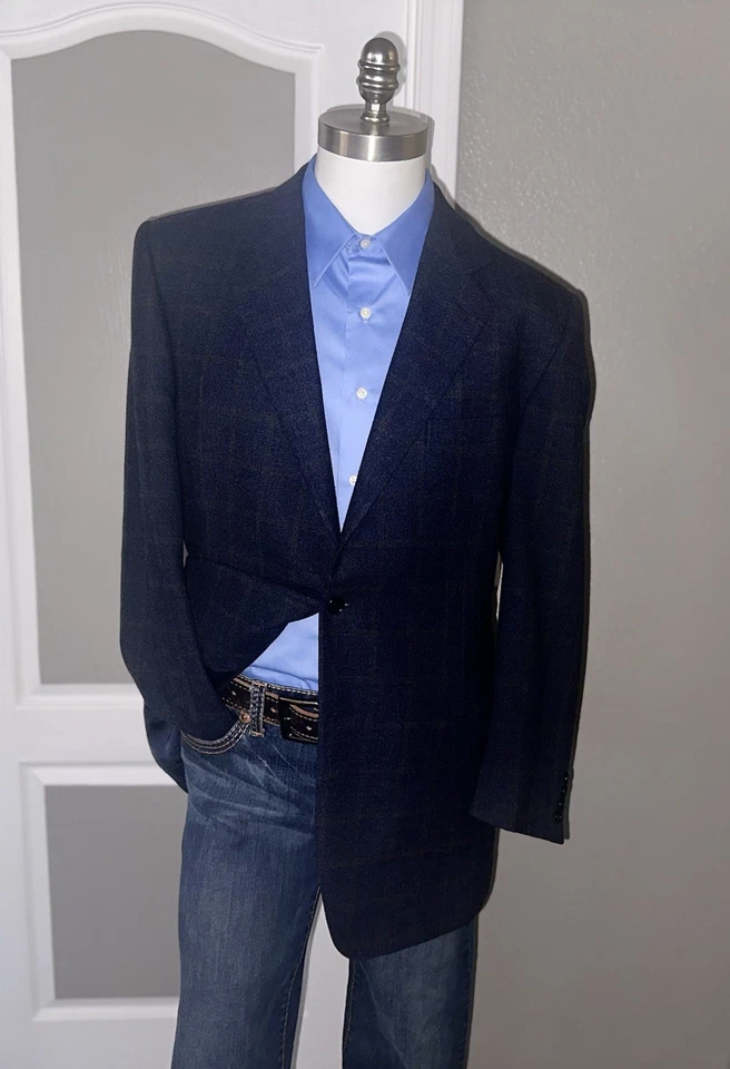 Abrigo Deportivo Bergdorf Goodman Talla 44L Blazer 2 Botones Lana Cachemira Foto 2 de 4