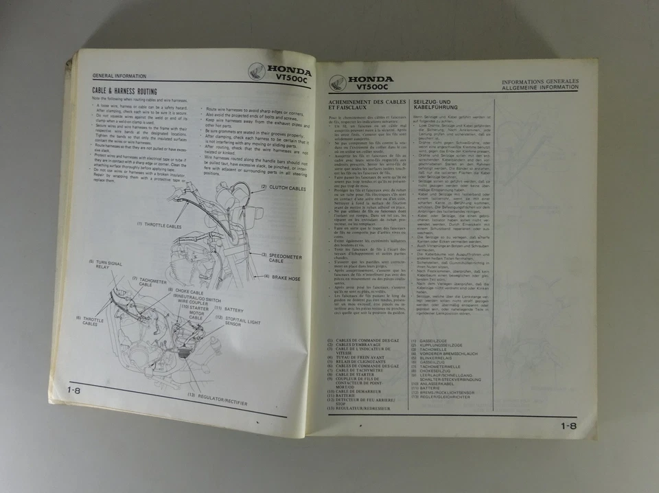 Manuale Di Officina Honda VT 500 C Custom Stand 1983 - Immagine 3 di 4