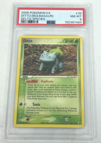 2005 Pokémon EX Delta Species Ditto Bulbasaur #36 Graded PSA 8 - (N) #75A