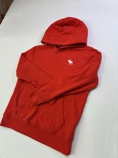 Abercrombie Kids Red Pullover Hoodie Sweatshirt Moose Logo Youth 9/10