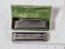 VTG Hohner Harmonica Lot Marine Band Key A A440 & Blues Harp Key G Germany