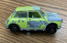 Vintage PlayArt Austin Mini Cooper S MKll 1/64 diecast RARE Neon Green Color