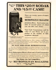 Kodak Folding Camera Advertisement 1907 Magazine Premium Prize Antique Print AD