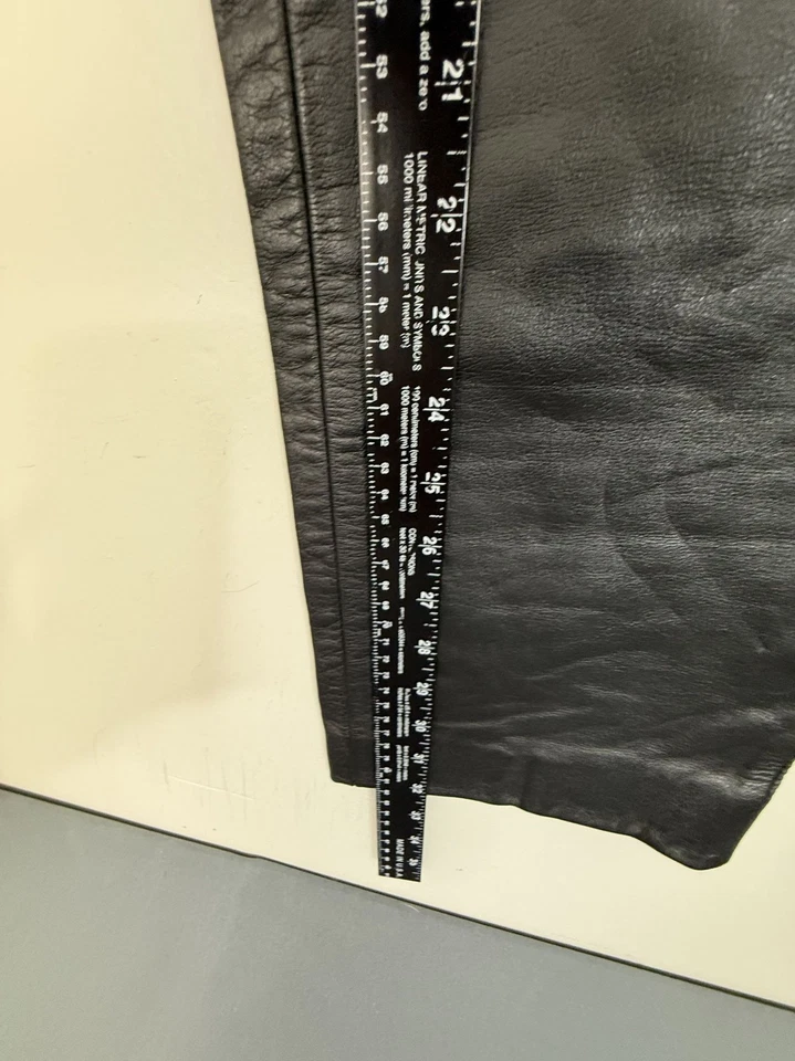 Pantalones de cuero pesado de pierna recta FMC forrados negros talla 34 motociclista motocicleta FMC para hombre Foto 4 de 4