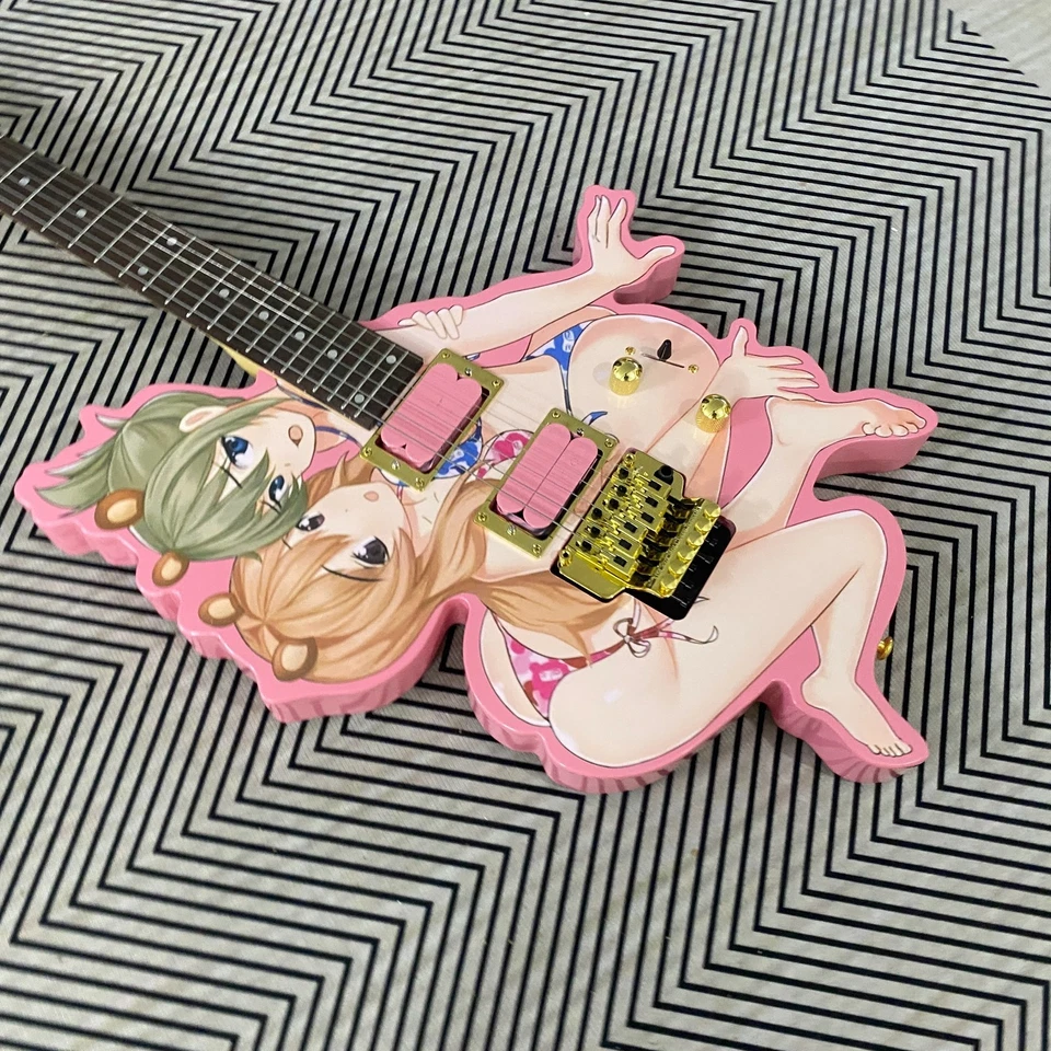 Sexy Twin Beauty Girl Electric Guitar Special Shape Guitar With Trill System - Image 4 of 4