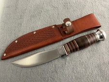 VINTAGE 1932-1940 CASE TESTED FIXED BLADE HUNTING KNIFE & LEATHER CASE