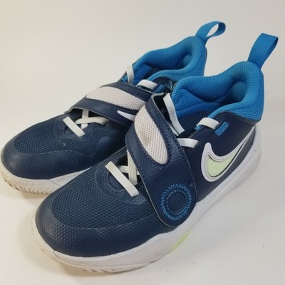 Nike Boys Team Hustle DV8994-401 Blue Shoes Sneakers Size 1Y