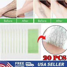 20PCS Hair Removal Paper Double Sided Cold Wax Strips Body Depilatory Patch Skin