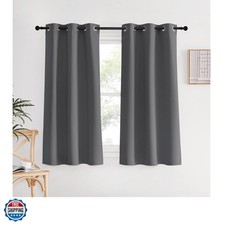 Blackout Window Curtains 60 inch Length 2 Panels, 34 x 60 Inch, Grey, Grommet...