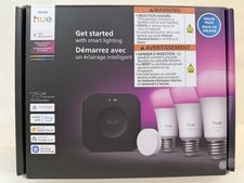 Philips Hue Starter Kit: Bridge Pro 3 A19 E26 Multicolor Smart Bulbs Button