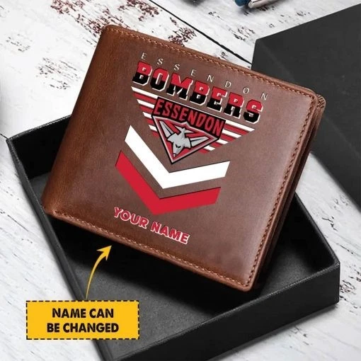 Essendon Bombers  Custom Name Special Edition Leather Wallet