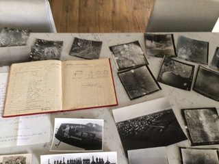 Rare WW2 RAF 158 Squadron Halifax Bomber Air Bomber log book and over 45 photos
