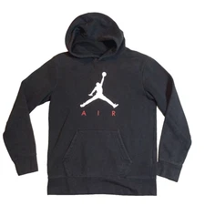 Nike Air Jordan Hoodie Youth 13-15YRS Sz XL Black Jumpman Logo Kangaroo Pocket