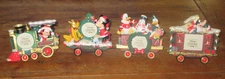 Disney Parks Mickey & Friends Christmas Train Mini Picture Frames Set of 4