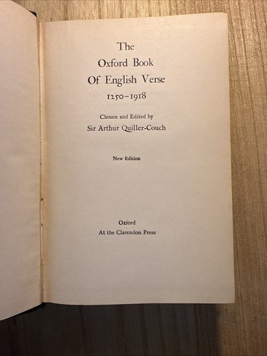 The Oxford Book Of English Verse 1250-1918 ~ (1939 New Edition) HC Quiller-Couch - Bild 10 von 13
