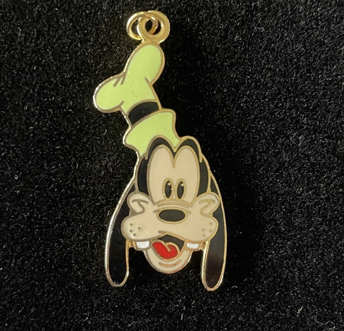 Goofy Disney 1980 Enamel Gold Cartoon Girl Jewelry Collector