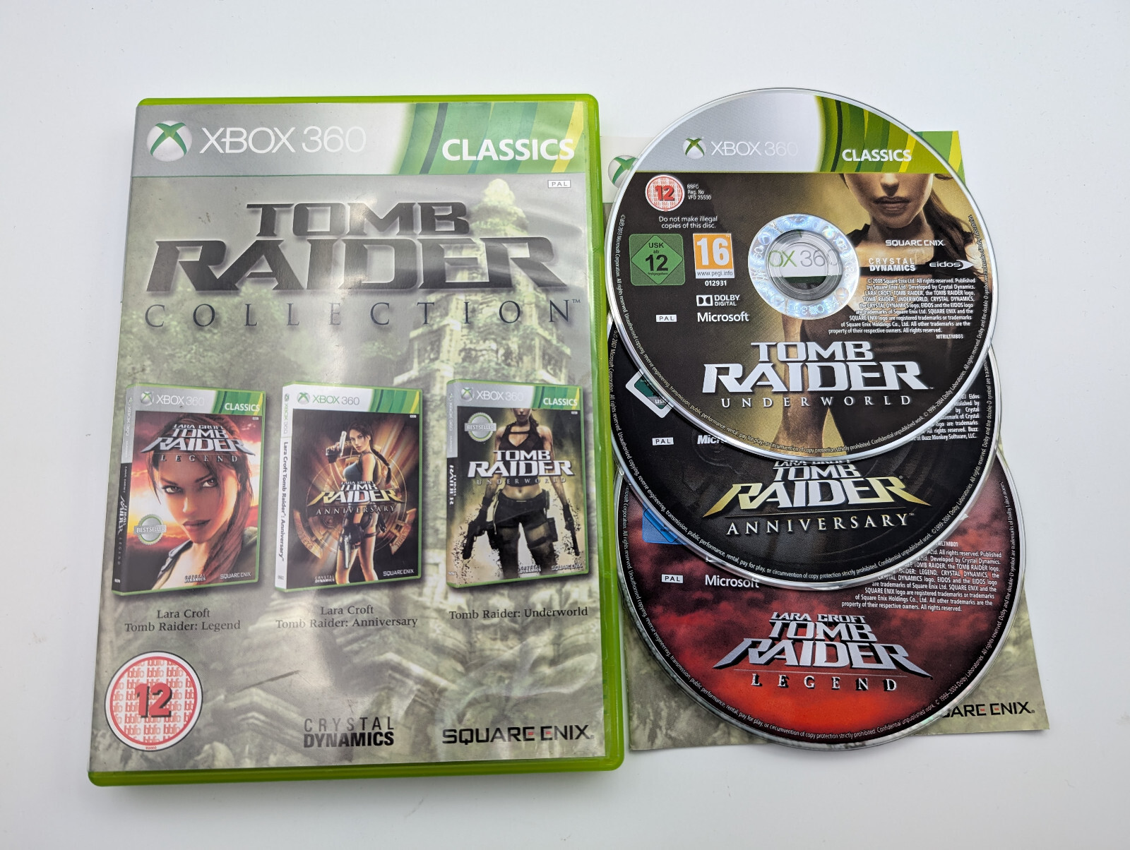 Tomb Raider Collection - Xbox 360 Classics - PAL Legend, Anniversary, Underworld