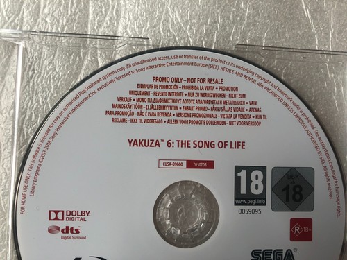 Yakuza 6 The Song of Life PS4 PROMO rara promozione PlayStation 4/5 (GIOCO COMPLETO) - Foto 3 di 3