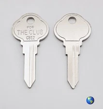 CB12 Key Blanks for Various Steering Wheel Locks by The Club (2 Keys)