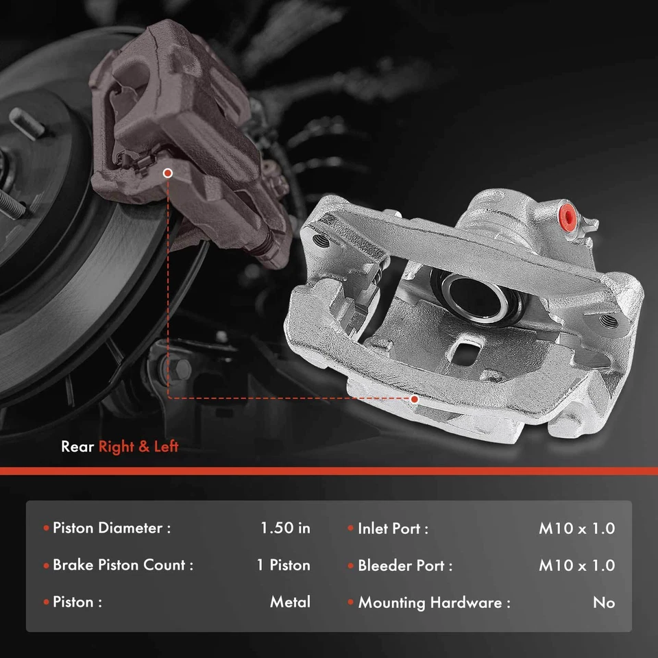 Par de pinzas de freno traseras con soporte para Subaru Forester 2009-2013 Impreza WRX Foto 2 de 4
