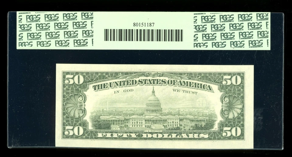 DBR 1985 $50 FRN New York Fr. 2122-B PCGS 64 PPQ Serial B12965591A - Image 2 of 2