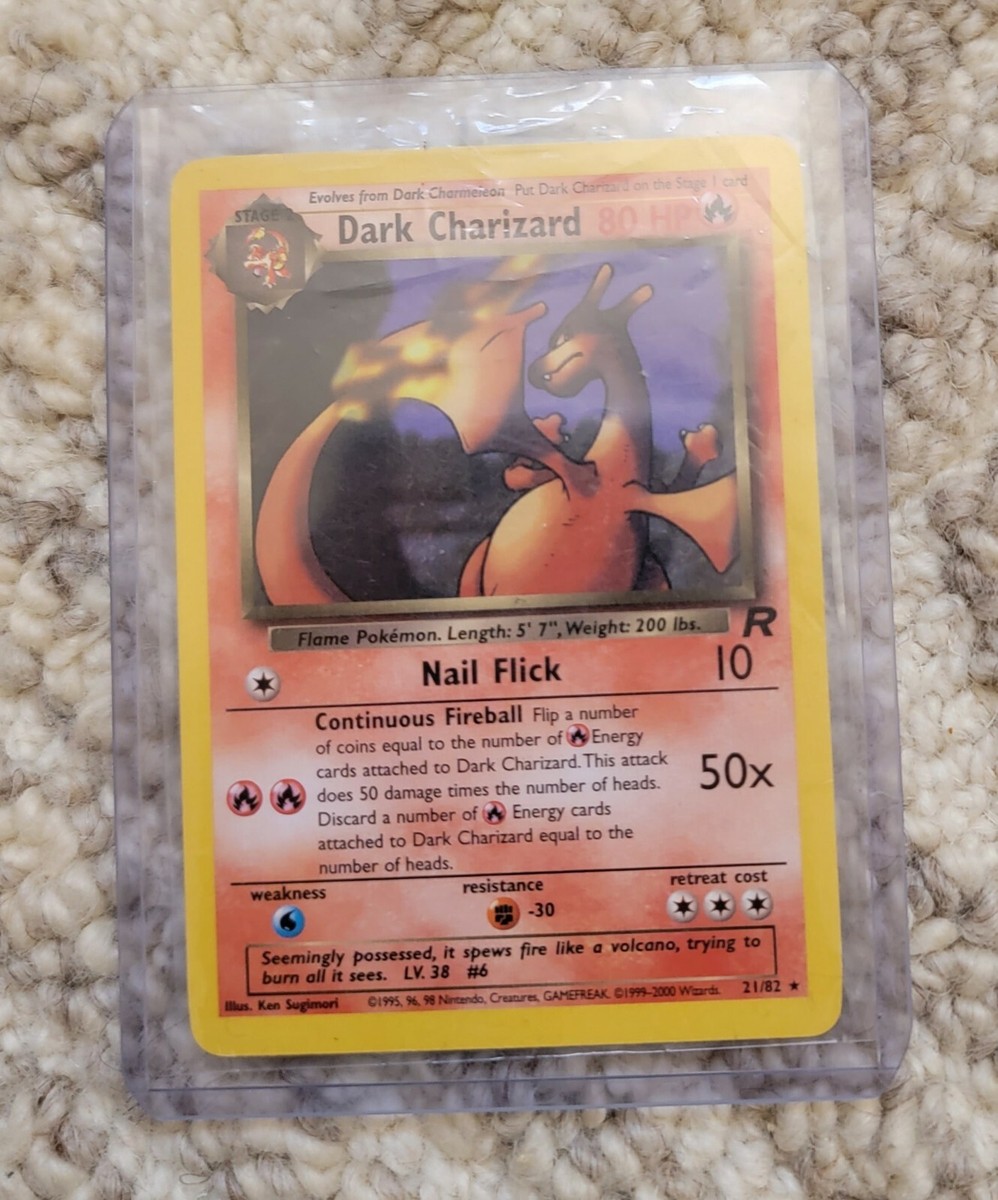 TCG Dark Charizard Pokemon Team Rocket Card 21/82 1995, 96, 98