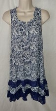 (AB) Gorgeous navy blue white floral MANDI casual party evening dress Size 10