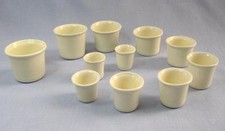 Full Set of 11 different sized CREAM Inkwell inserts Porcelain ink pot liners
