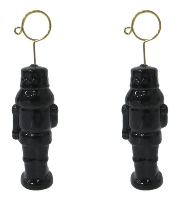 Juego de 2 portafotos Allen & Roth de cerámica negra cascanueces Foto 3 de 3