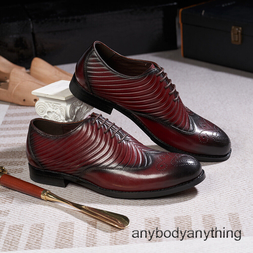 SAOLA Scarpe Oxford da uomo inglesi in vera pelle eleganti formali in rilievo intagliate taglia festa