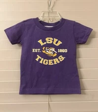 NEW- LSU Tigers Baby 6 Months Collegiate Purple T-Shirt Football Louisiana State