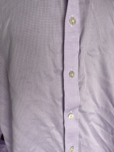 Charles Tyrwhitt Camicia Abito Uomo 17,5 - 34 Non Ferro Slim Fit Viola Mini Check - Foto 5 di 5