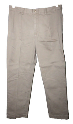 Polo Ralph Lauren Ethan Pants Pleated Cotton Khaki Tan Chinos Men's Size 35x32
