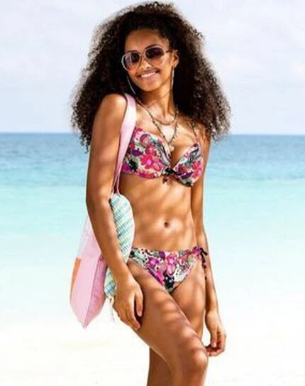 NEU: ZAUBERHAFT PUSH-UP BIKINI ZIERPERLEN 34 38 AA BUFFALO gelb bunt *60998669 - Bild 2 von 4